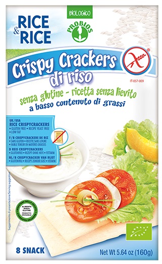 RICE&RICE CRISPY CRACKERS 100% RISO 160 G SENZA LIEVITO - goldeneffe.it