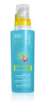 DEFENCE SUN 50+ BABY&KID LATTE FLUIDO PROTEZIONE MOLTO ALTA 125 ML - goldeneffe.it