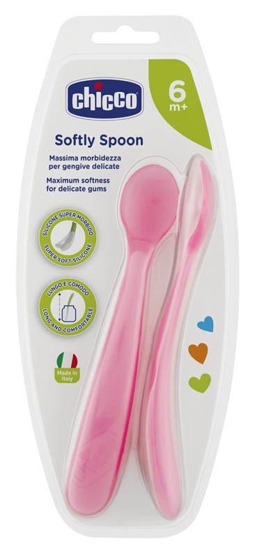 CHICCO CUCCHIAIO SILICONE FEMMINILE BI PACK 6M+ - goldeneffe.it