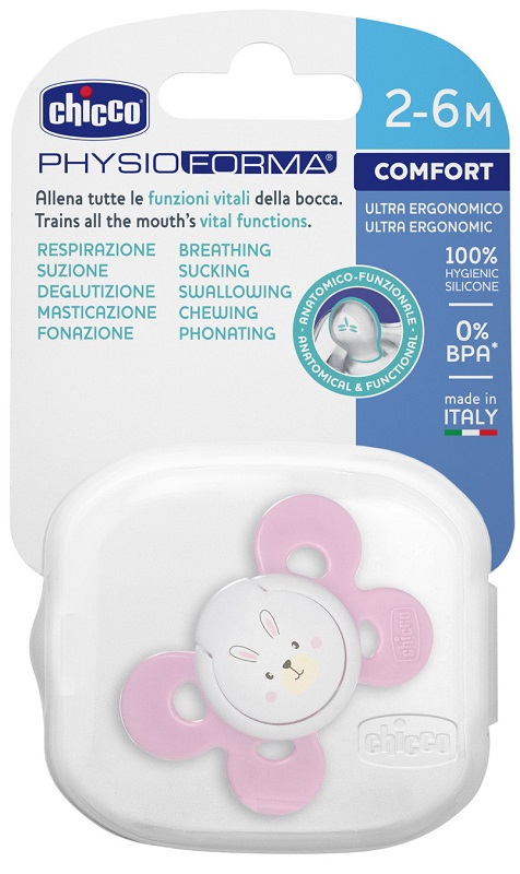 CHICCO SUCCHIETTO COMFORT GIRL IN SILICONE 2-6 MESI 1 PEZZO - goldeneffe.it