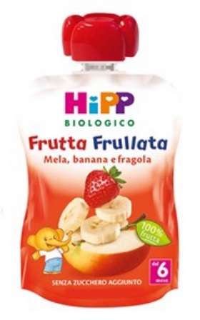 HIPP BIO FRUTTA FRULLATA MELA BANANA FRAGOLA 90 G - goldeneffe.it