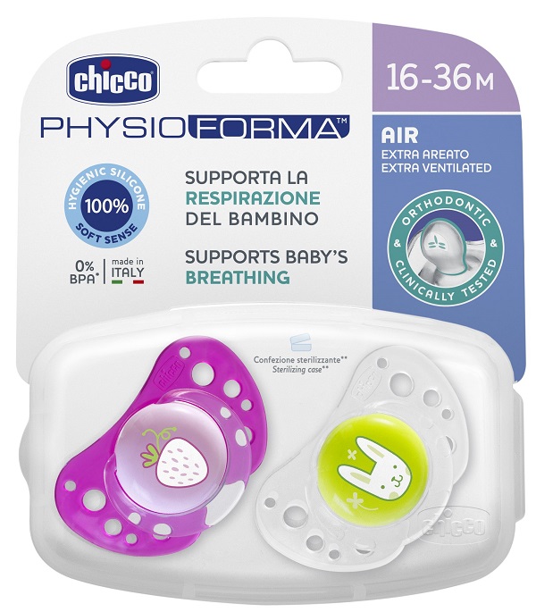 CHICCO SUCCHIETTO AIR GIRL IN SILICONE 16-36 MESI 2 PEZZI - goldeneffe.it