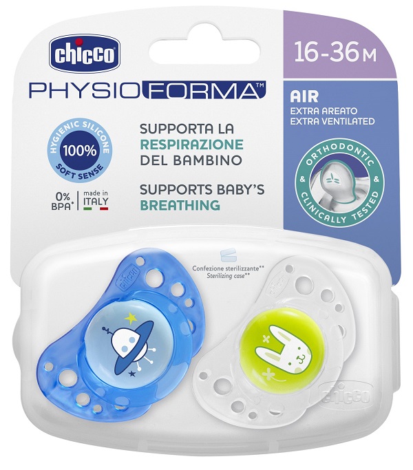CHICCO SUCCHIETTO AIR BOY IN SILICONE 16-36 MESI 2 PEZZI - goldeneffe.it