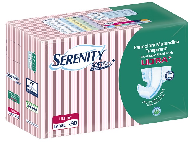 PANNOLONE A MUTANDINA SERENITY FITTED ULTRA + ALOE L 30 PEZZI - goldeneffe.it