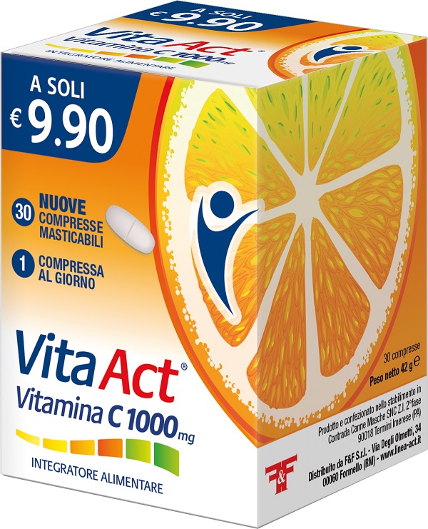 VITA ACT VITAMINA C 1000MG 30 COMPRESSE MASTICABILI - goldeneffe.it