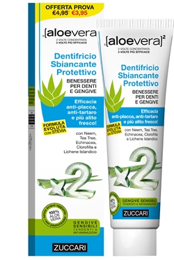 ALOEVERA2 DENTIFRICIO SBIANCANTE PROTETTIVO CON STEVIA 100 ML - goldeneffe.it