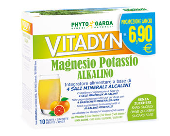 VITADYN MAGNESIO POTASSIO ALKALINO SENZA ZUCCHERO 10 BUSTINE - goldeneffe.it