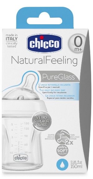 CHICCO BIBERON NATURALFEELING VETRO 0M+ 150 ML - goldeneffe.it