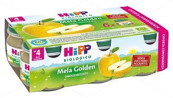 HIPP BIO OMOGENEIZZATO MELA GOLDEN 6X80 G - goldeneffe.it