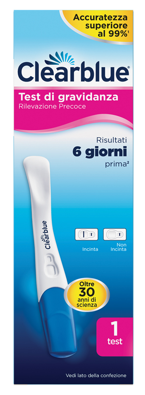 TEST DI GRAVIDANZA CLEARBLUE RILEVAZIONE PRECOCE 1 PEZZO - goldeneffe.it