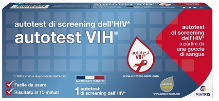 AUTOTEST VIH SCREENING DELL'HIV CONTIENE 1 AUTOTEST + SOLUZIONE + BISTURI + CEROTTO + GARZA + SALVIETTA DISINFETTANTE - goldeneffe.it