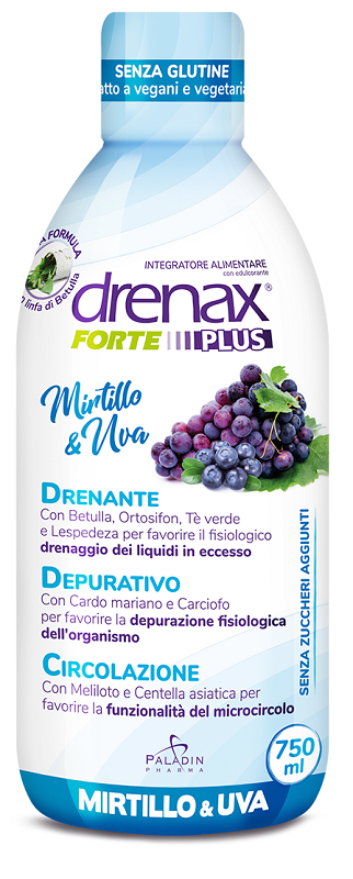 DRENAX FORTE PLUS ORIGINALE CON MIRTILLO E UVA 750 ML - goldeneffe.it