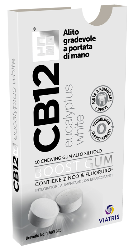 CB12 BOOST EUCALYPTUS WHITE 10 CHEWING GUM - goldeneffe.it