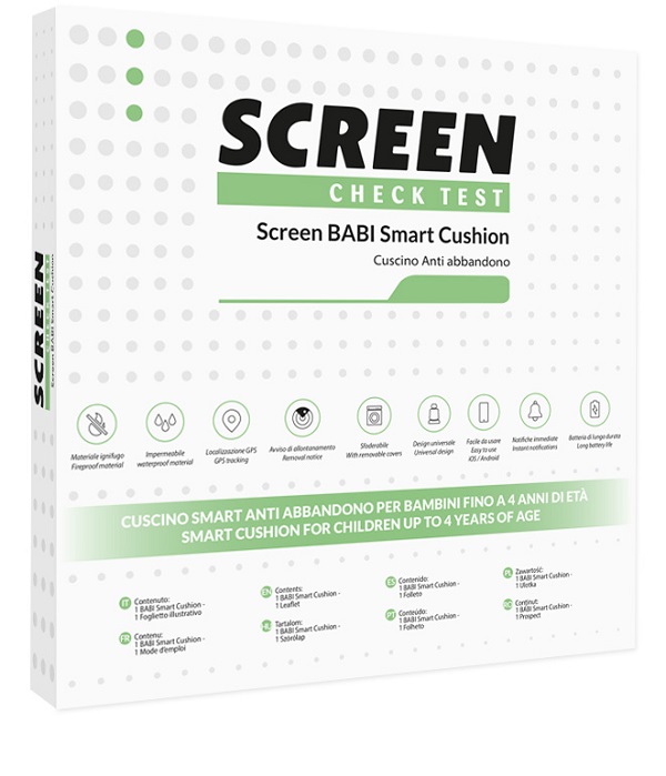 SCREEN BABI SMART CUSHION CUSCINO ANTIABBANDONO SEGGIOLINO AUTO CON ALLARME SONORO SU APP - goldeneffe.it