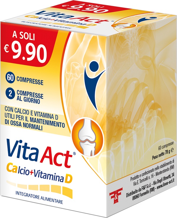 VITA ACT CALCIO + VITAMINA D 60 COMPRESSE - goldeneffe.it