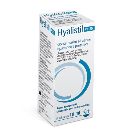 GOCCE OCULARI HYALISTIL PLUS ACIDO IALURONICO 0,4% ACQUA DISTILLATA DI GINKGO BILOBA + MIRTILLO NERO + FINOCCHIO + CENTELLA ASIATICA 10 ML - goldeneffe.it