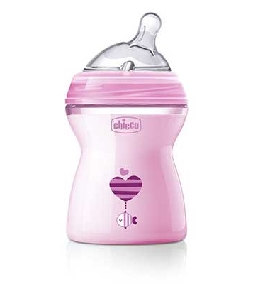 CHICCO BIBERON NATFEEL 2M+ GIRL 250 ML - goldeneffe.it