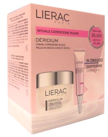 LIERAC DERIDIUM CREMA NUTRIENTE 50 ML + DIOPTICREME 10 ML - goldeneffe.it
