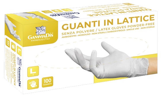 GUANTI LATTICE CON POLVERE MEDIUM 100 PEZZI GAMMADIS - goldeneffe.it