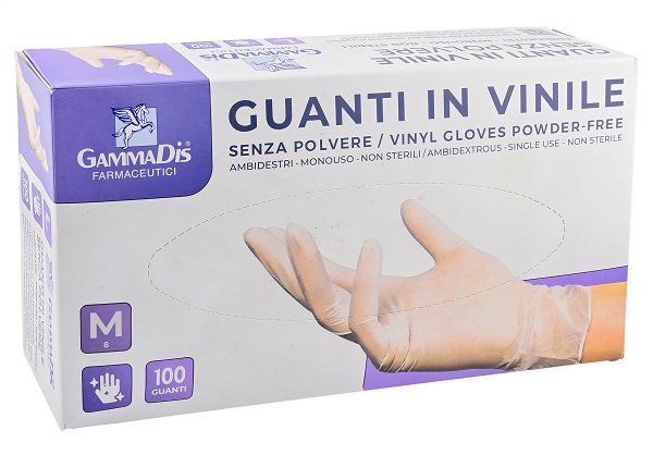 GUANTI VINILE SENZA POLVERE MEDIUM 100 PEZZI GAMMADIS - goldeneffe.it