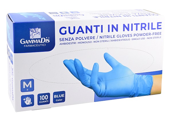 GUANTI NITRILE SENZA POLVERE MEDIUM 100 PEZZI GAMMADIS - goldeneffe.it