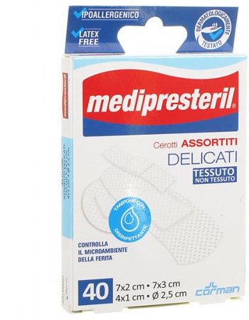MEDIPRESTERIL CEROTTI DELICATI ASSORTITI 4 FORMATI 40 PEZZI - goldeneffe.it