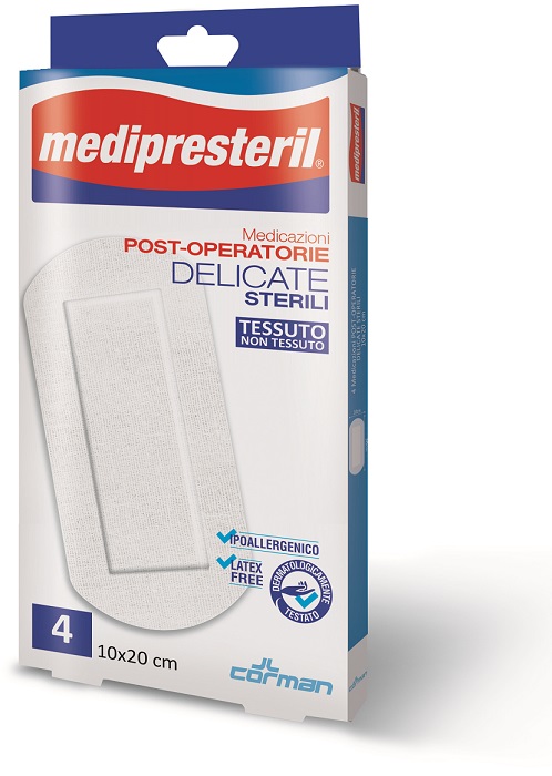 MEDICAZIONE POST OPERATORIA MEDIPRESTERIL DELICATA TNT 10X20CM 5 PEZZI - goldeneffe.it