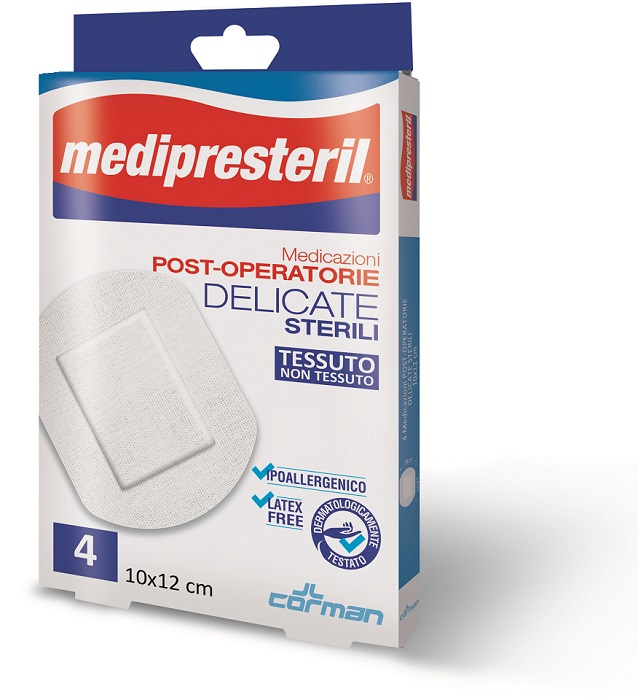 MEDICAZIONE POST OPERATORIA MEDIPRESTERIL DELICATA TNT 10X12CM 5 PEZZI - goldeneffe.it