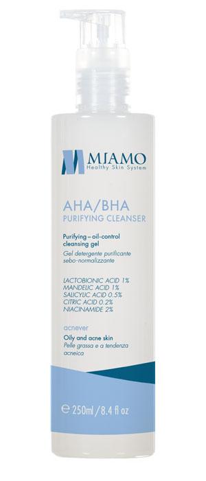 MIAMO ACNEVER AHA/BHA PURIFYING CLEANSER 250 ML - goldeneffe.it