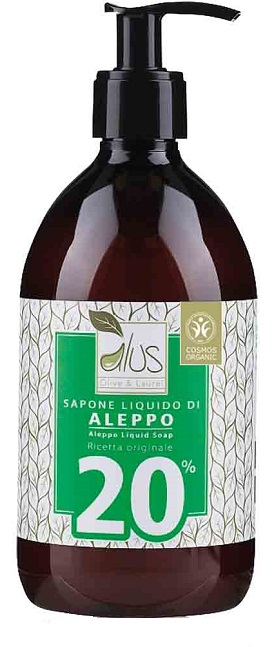 ALUS OLIVE & LAUREL SAPONE LIQUIDO DI ALEPPO 20% 500 ML - goldeneffe.it