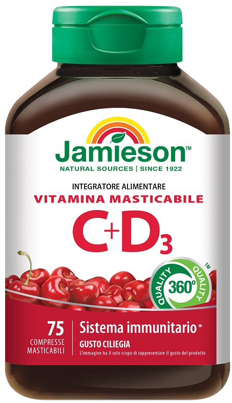 JAMIESON VITAMINA C 500 + D 75 COMPRESSE - goldeneffe.it