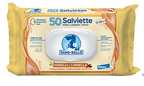 SANO E BELLO SALVIETTE DETERGENTI NF ALLA VANIGLIA E CANNELLA 50 PEZZI - goldeneffe.it
