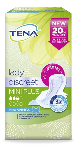 PANNOLONE SAGOMATO TENA DISCREET MINI PLUS WINGS 16 PEZZI - goldeneffe.it