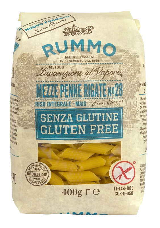RUMMO MEZZE PENNE RIGATE N28 RISO INTEGRALE E MAIS 400 G - goldeneffe.it