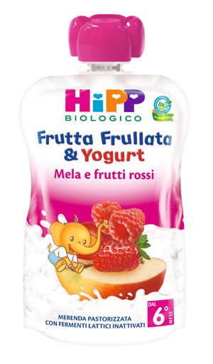 HIPP BIO FRUTTA FRULLATA YOGURT MELA FRUTTI ROSSI 90 G - goldeneffe.it