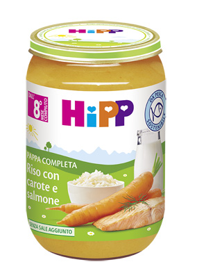 HIPP PAPPA PRONTA RISO CAROTE SALMONE 220 G - goldeneffe.it