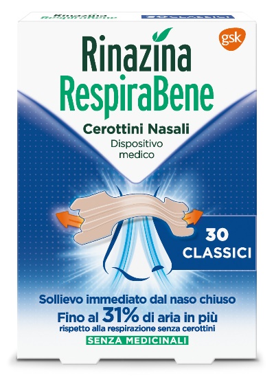 RINAZINA RESPIRABENE CEROTTI NASALI CLASSICI CARTON 30 PEZZI - goldeneffe.it