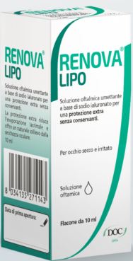 RENOVA COLLIRIO SOSTITUTO LACRIMALE A BASE DI ACIDO IALURONICO 0,4% E LIPIDI FLACONE DA 10 ML SENZA CONSERVANTI - goldeneffe.it