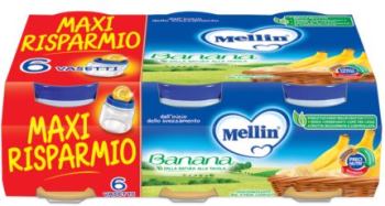 MELLIN OMOGENEIZZATO BANANA 6 X 100 G - goldeneffe.it