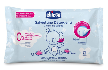 CHICCO COSMESI SALVIETT 72 PEZZI SENZA PLAQ - goldeneffe.it