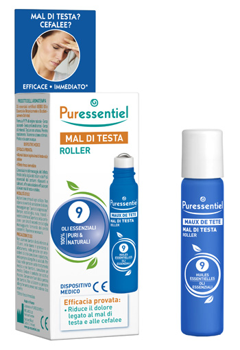 PURESSENTIEL ROLLER MAL DI TESTA AI 9 OLI ESSENZIALI 5 ML - goldeneffe.it