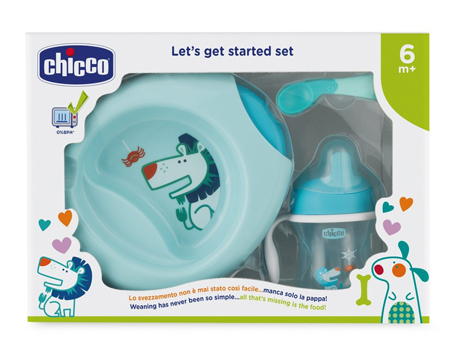 CHICCO SET PAPPA 6 MESI+ AZZURRO - goldeneffe.it