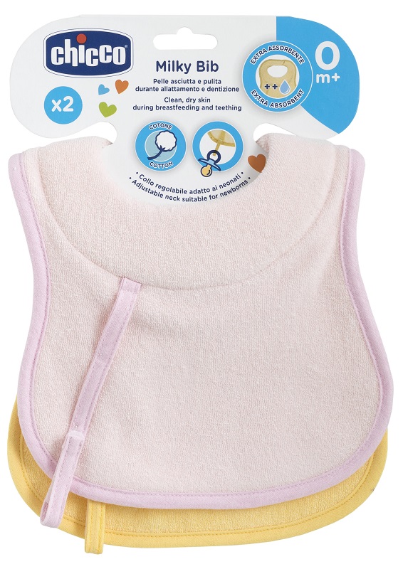 CHICCO BAVAGLINE 0M+ 2PZ ROSA - goldeneffe.it