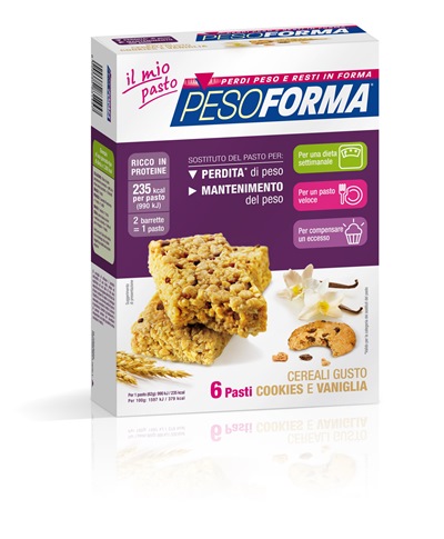 PESOFORMA BARR CEREALI COOKIES VANIGLIA 372 G - goldeneffe.it