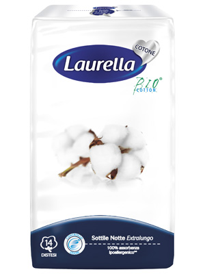 ASSORBENTE LAURELLA IN COTONE SOTTILE NOTTE DISTESO 14 PEZZI - goldeneffe.it