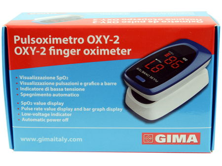 PULSOXIMETRO DA DITO OXY-2 SCHERMO LED 60X30,5X32,5MM 1 PEZZO - goldeneffe.it