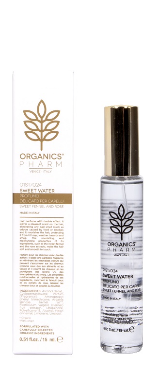 ORGANICS PHARM SWEET WATER PROFUMO DELICATO PER CAPELLI FINOCCHIO E ROSA 15 ML - goldeneffe.it