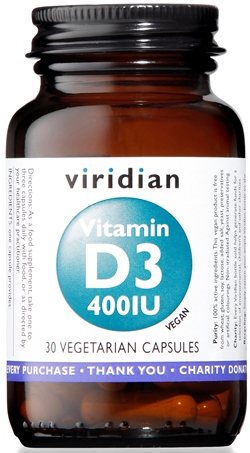 VIRIDIAN VITAMIN D3 400IU 30CPS - goldeneffe.it