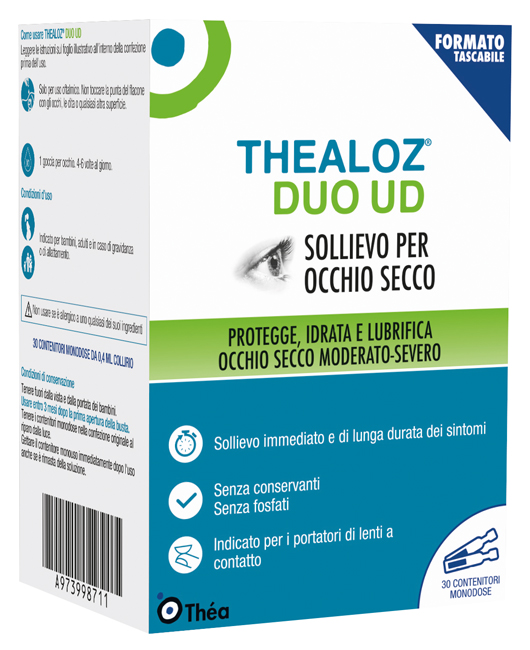 GOCCE OCULARI THEALOZ DUO UD 30 CONTENITORI MONODOSE 0,4 ML - goldeneffe.it