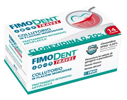 FIMODENT TRAVEL COLLUTORIO CLOREXIDINA SPDD 0,20% 14 FLACONCINI MONODOSE 10 ML - goldeneffe.it